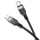 Кабель HOCO X109 Energy silicone charging data cable Type-C to Type-C 60W 3A 3m Black