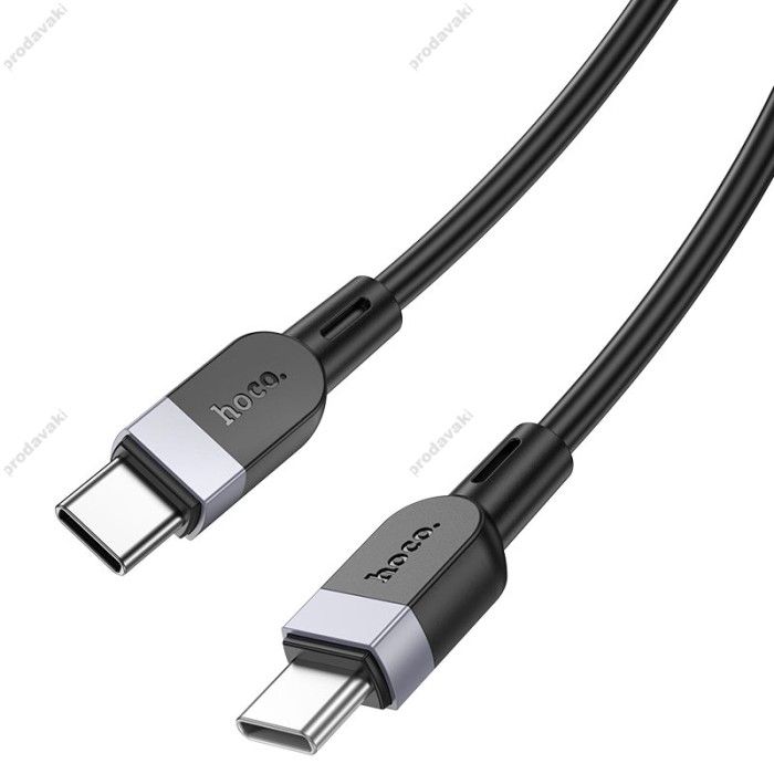 Кабель HOCO X109 Energy silicone charging data cable Type-C to Type-C 60W 3A 3m Black