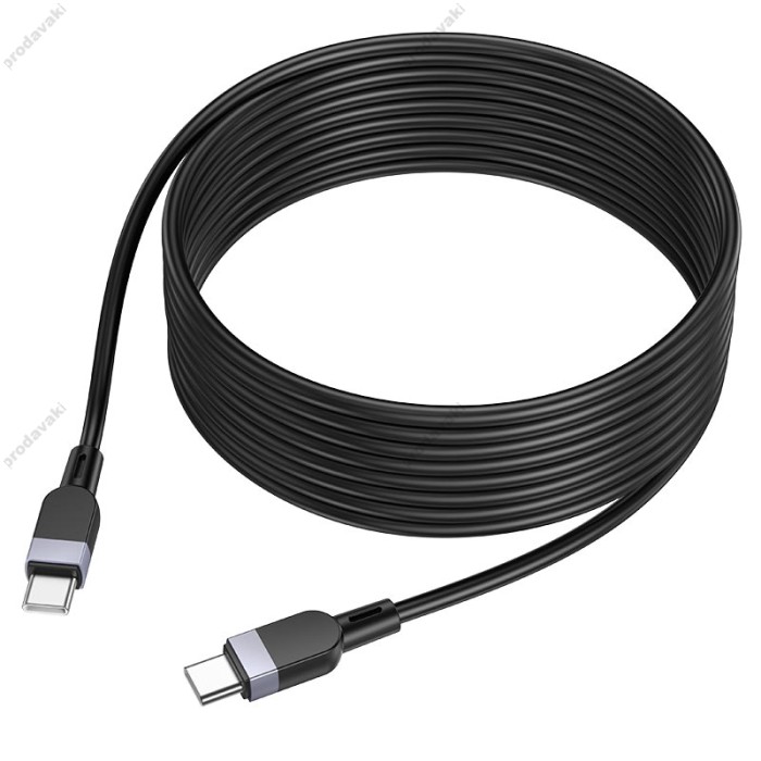 Кабель HOCO X109 Energy silicone charging data cable Type-C to Type-C 60W 3A 3m Black