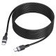 Кабель HOCO X109 Energy silicone charging data cable Type-C to Type-C 60W 3A 3m Black
