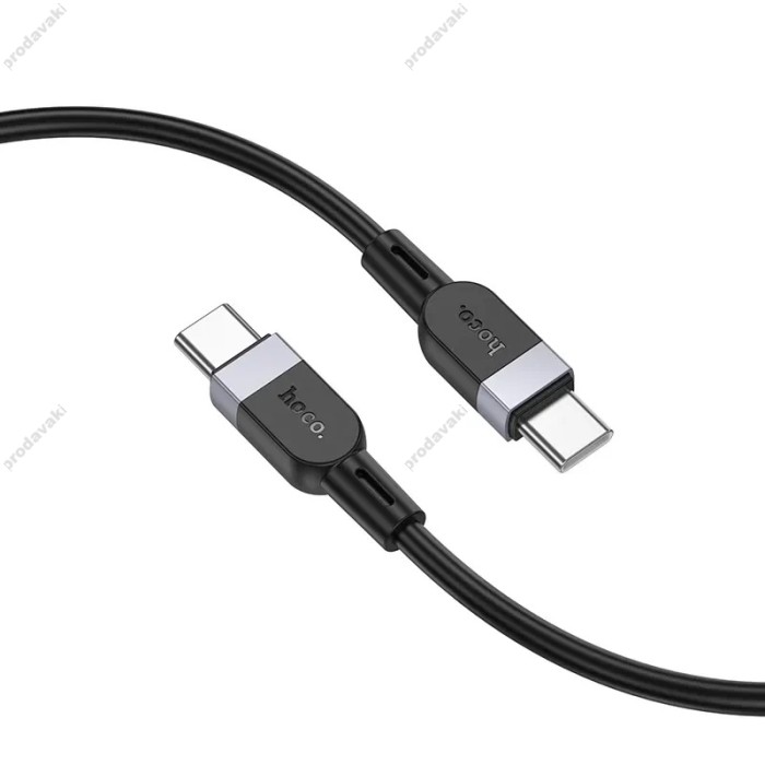 Кабель HOCO X109 Energy silicone charging data cable Type-C to Type-C 60W 3A 3m Black