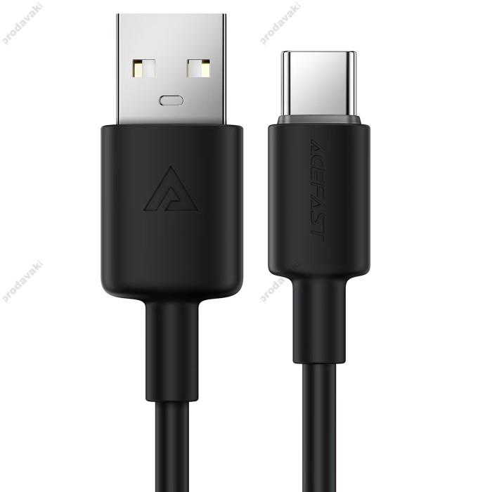 Кабель ACEFAST C25-04 silicone charging data cable USB to Type-C 3A 1.2m Black