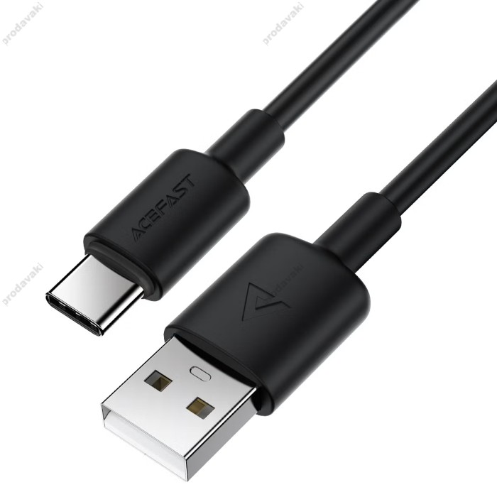 Кабель ACEFAST C25-04 silicone charging data cable USB to Type-C 3A 1.2m Black