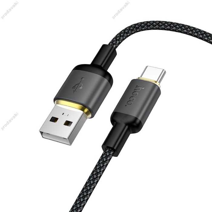 Кабель HOCO X128 Benefit charging data cable USB to Type-C 36W 3A 1m Black
