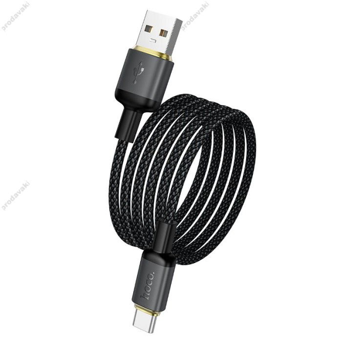 Кабель HOCO X128 Benefit charging data cable USB to Type-C 36W 3A 1m Black