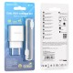 Мережевий зарядний пристрій BOROFONE BA53A Powerway dual port charger Type-C cable 10.5W White