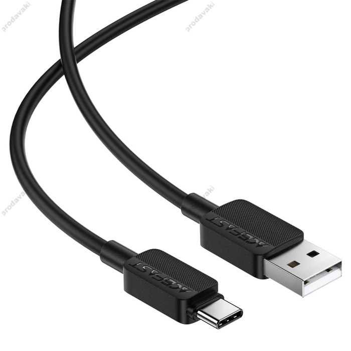 Кабель ACEFAST C26-04 silicone charging data cable USB to Type-C 3A 1.2m Black