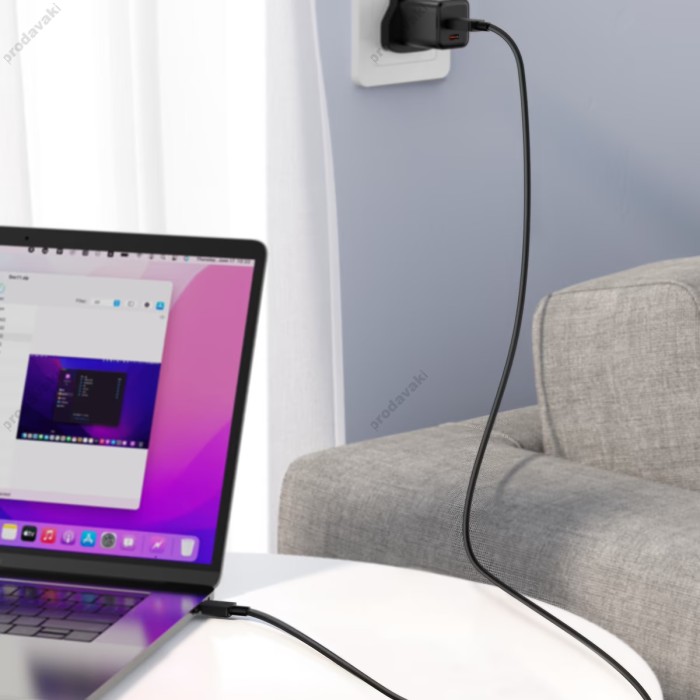 Кабель ACEFAST C26-04 silicone charging data cable USB to Type-C 3A 1.2m Black