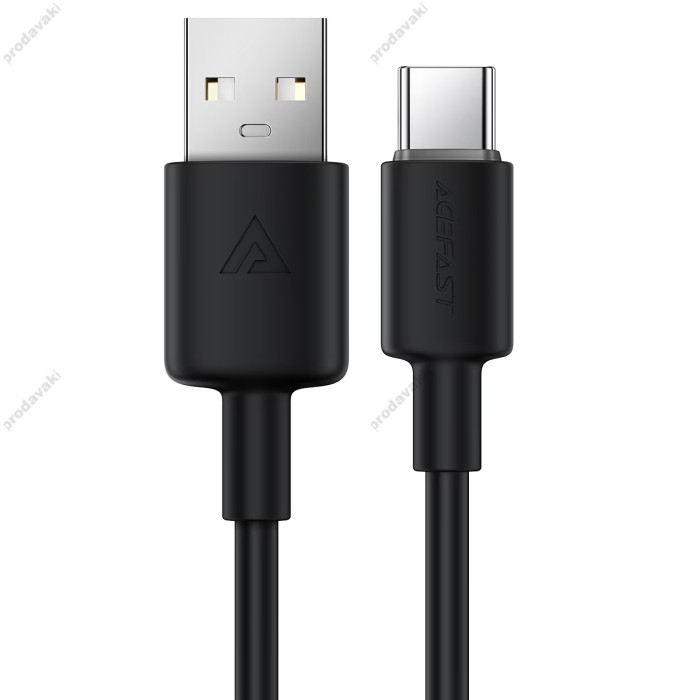 Кабель ACEFAST C29-04 silicone charging data cable USB to Type-C 3A 2m Black