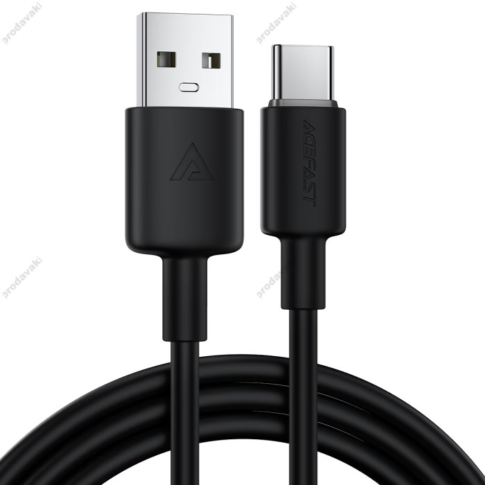 Кабель ACEFAST C29-04 silicone charging data cable USB to Type-C 3A 2m Black