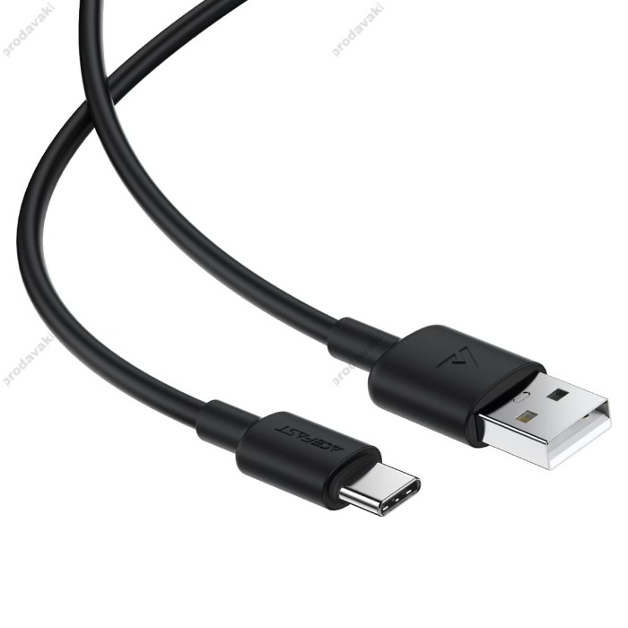 Кабель ACEFAST C29-04 silicone charging data cable USB to Type-C 3A 2m Black