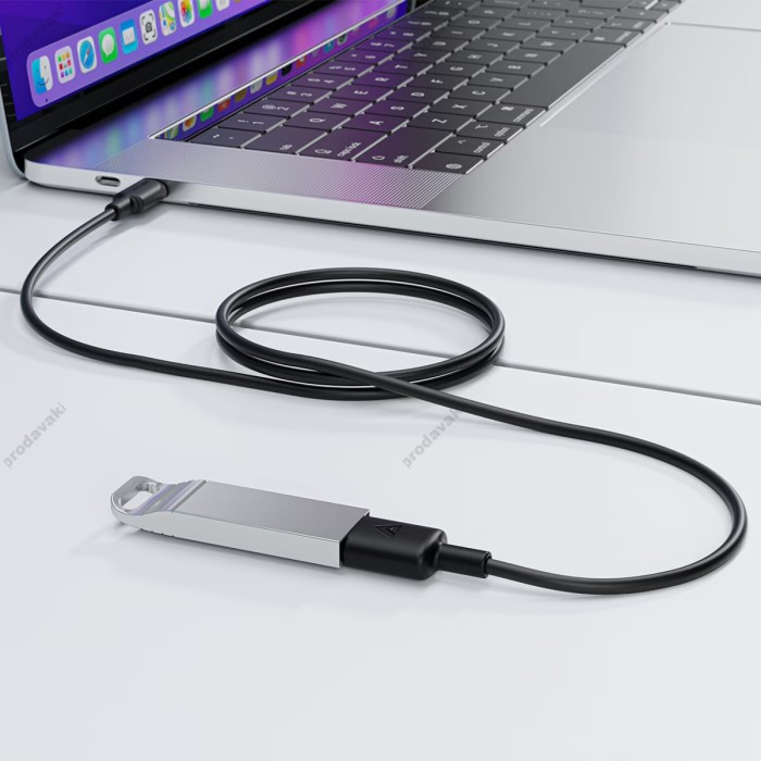 Кабель ACEFAST C29-04 silicone charging data cable USB to Type-C 3A 2m Black