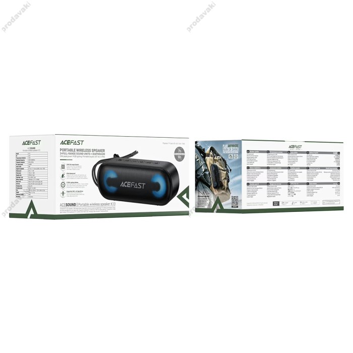 Портативна колонка Bluetooth ACEFAST K13 ortable wireless speaker IPX6 BT6.0 16W Black