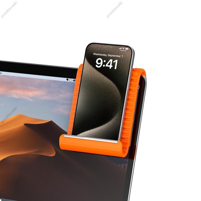 Антиковзний складаний килимок тримач для телефонів HOCO HD19 Soberano flexible desktop stand Orange