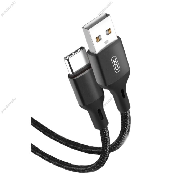 Кабель XO NB143 Braided charging cable USB to Type-C 2.4A 1m Black
