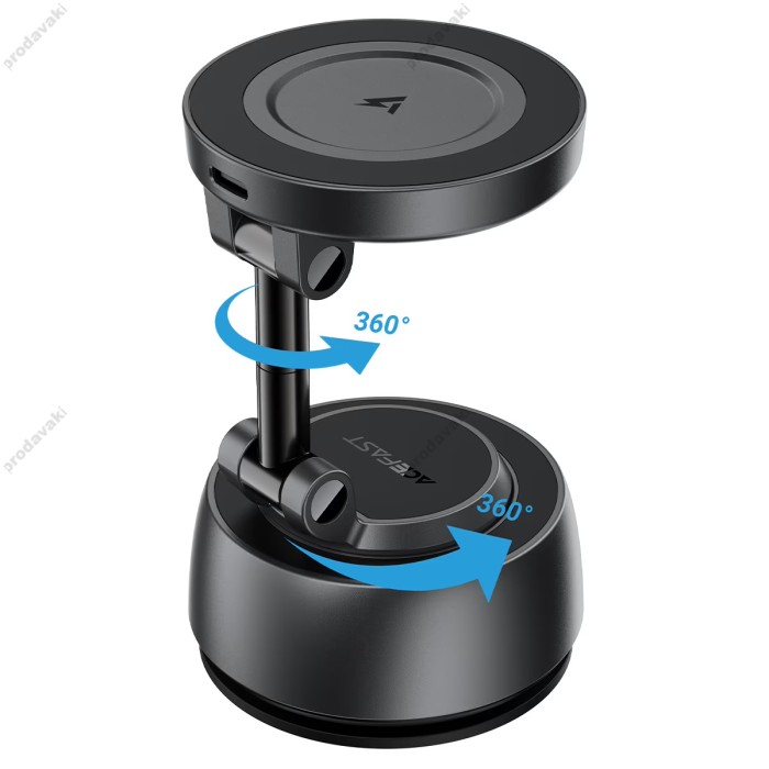  Автомобільний тримач ACEFAST E53 wireless charging car holder with electric suction cup for dashboard 15W Grey