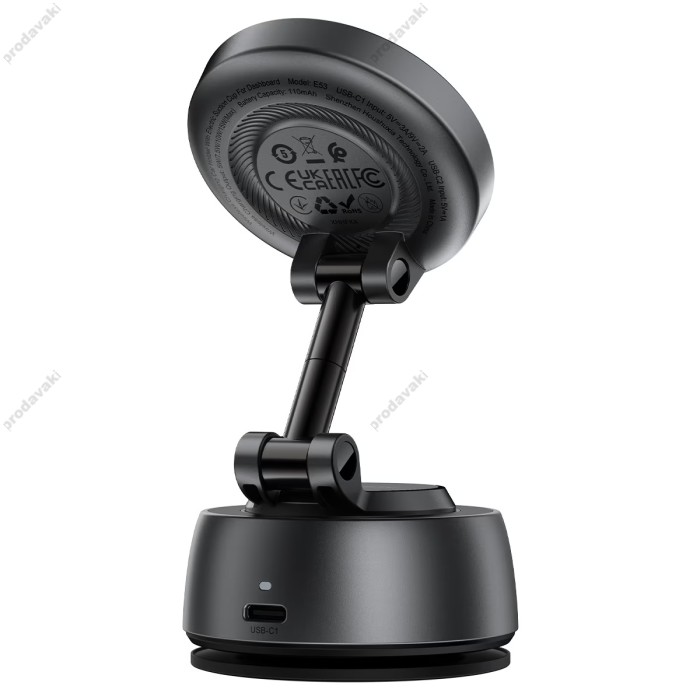  Автомобільний тримач ACEFAST E53 wireless charging car holder with electric suction cup for dashboard 15W Grey