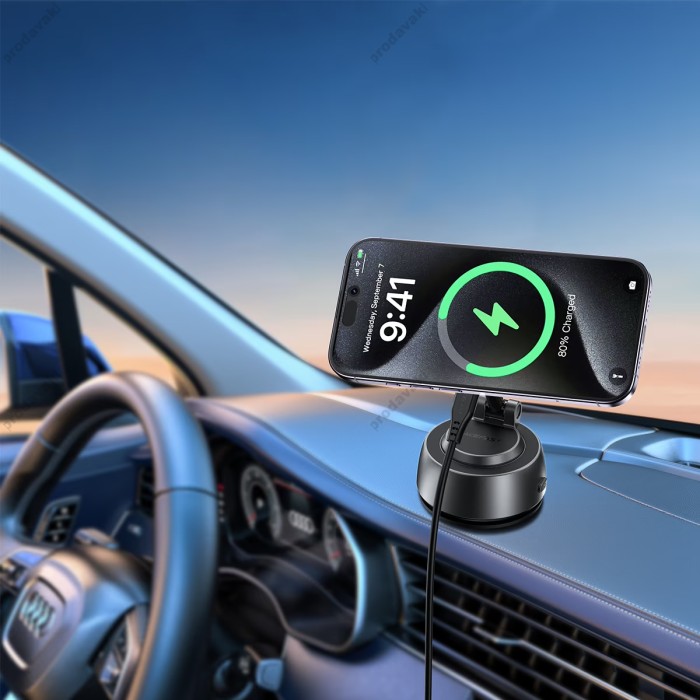  Автомобільний тримач ACEFAST E53 wireless charging car holder with electric suction cup for dashboard 15W Grey