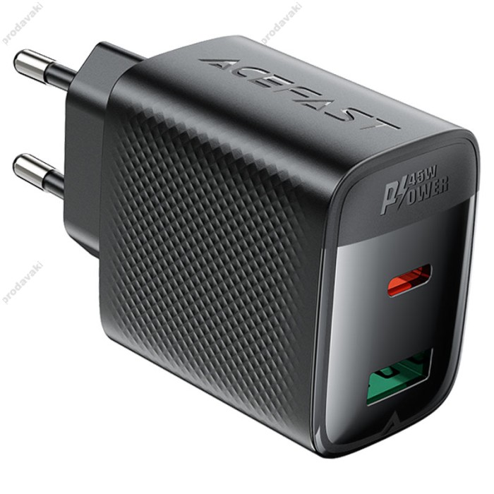 Мережевий зарядний пристрій Acefast A106 Fast charger 45W Black