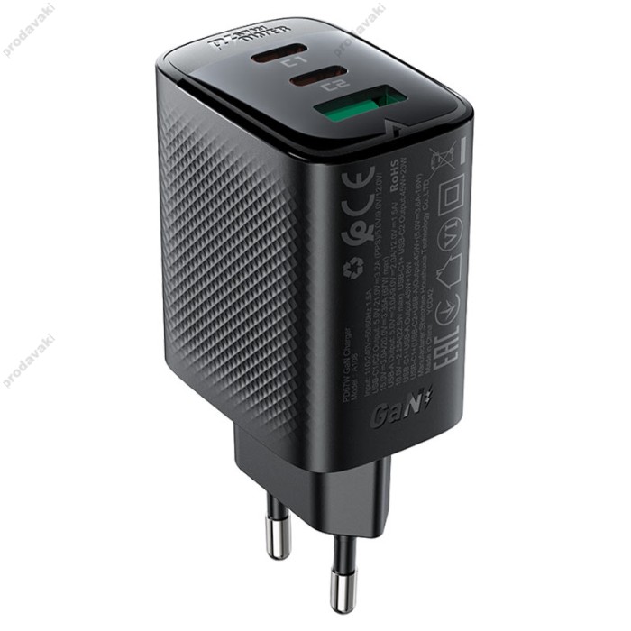 Мережевий зарядний пристрій Acefast A108 Fast Charge Wall Charger 67W Black