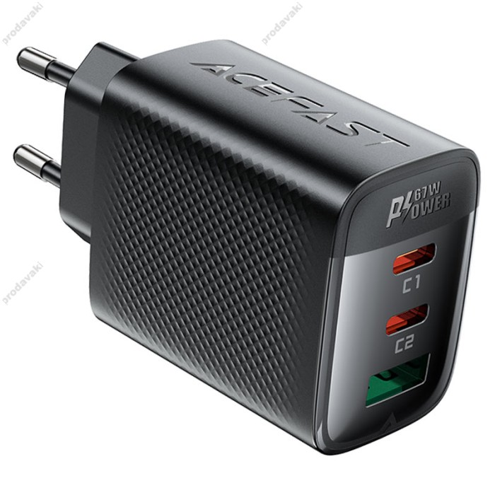 Мережевий зарядний пристрій Acefast A108 Fast Charge Wall Charger 67W Black