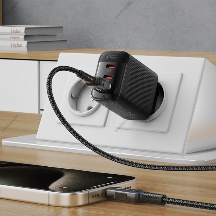 Мережевий зарядний пристрій Acefast A108 Fast Charge Wall Charger 67W Black