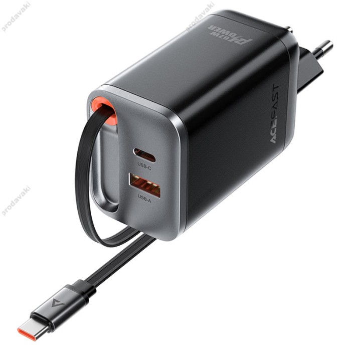 Мережевий зарядний пристрій Acefast A111 Fast Charge Wall Charger 67W Black