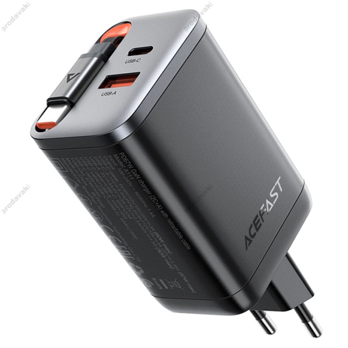 Мережевий зарядний пристрій Acefast A111 Fast Charge Wall Charger 67W Black
