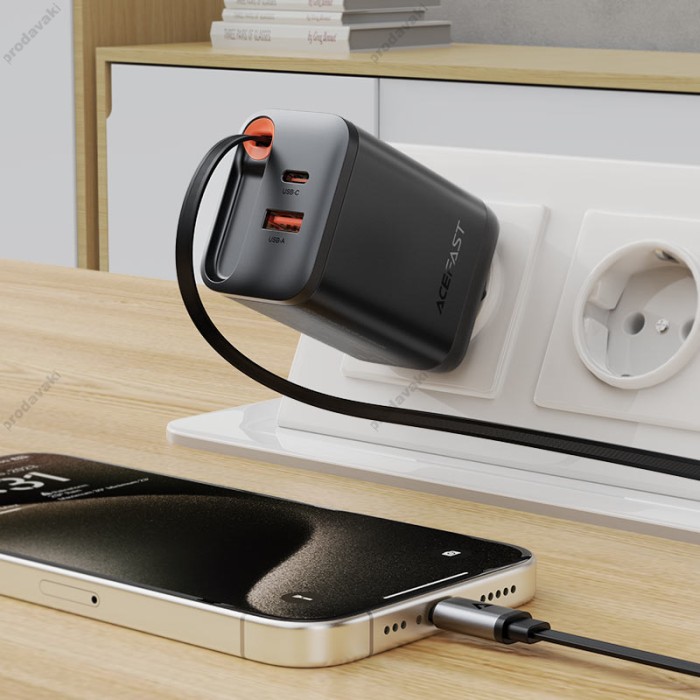 Мережевий зарядний пристрій Acefast A111 Fast Charge Wall Charger 67W Black