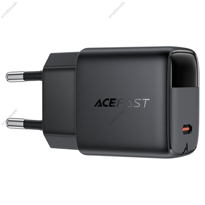 Мережевий зарядний пристрій ACEFAST A115 Fast Charge Wall Charger Type-C cable 30W Black