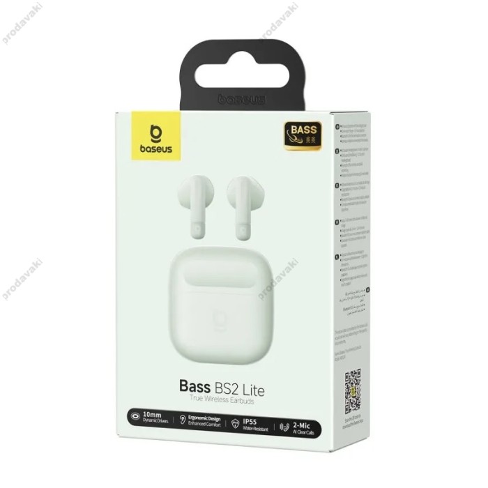 Бездротові Bluetooth навушники Baseus Bass BS2 Lite True Wireless Earbuds Green A0010A10