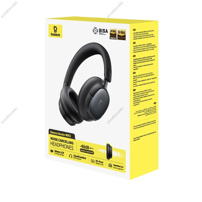Бездротові Bluetooth навушники BASEUS Bowie MH1 Wireless Noise Cancelling Headphones Black A0203902