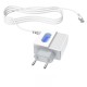 Мережевий зарядний пристрій HOCO C75 Home Charger Type-C cable 12W White