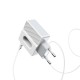 Мережевий зарядний пристрій HOCO C75 Home Charger Type-C cable 12W White