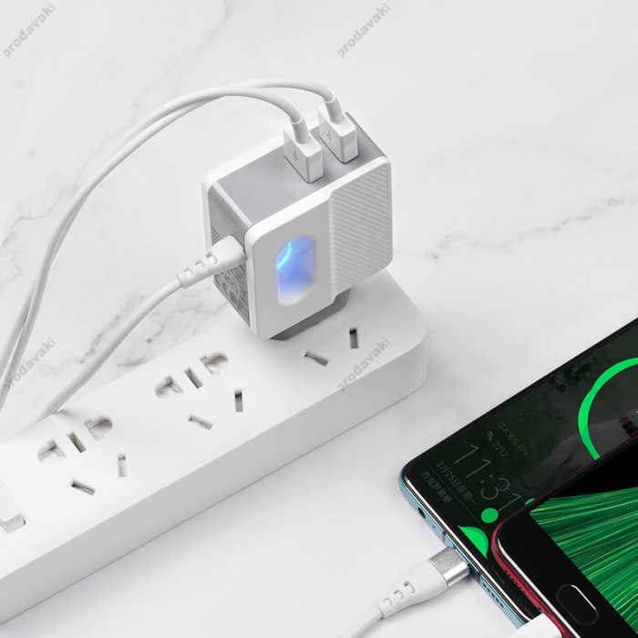 Мережевий зарядний пристрій HOCO C75 Home Charger Type-C cable 12W White