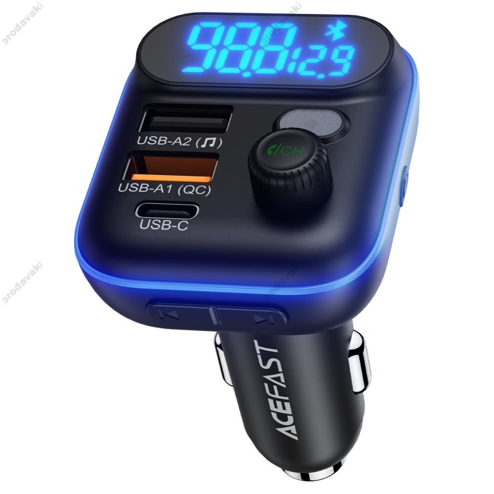 FM-трансмітер ACEFAST B25 with Bluetooth PD36W QC3.0 BT5.4 Black
