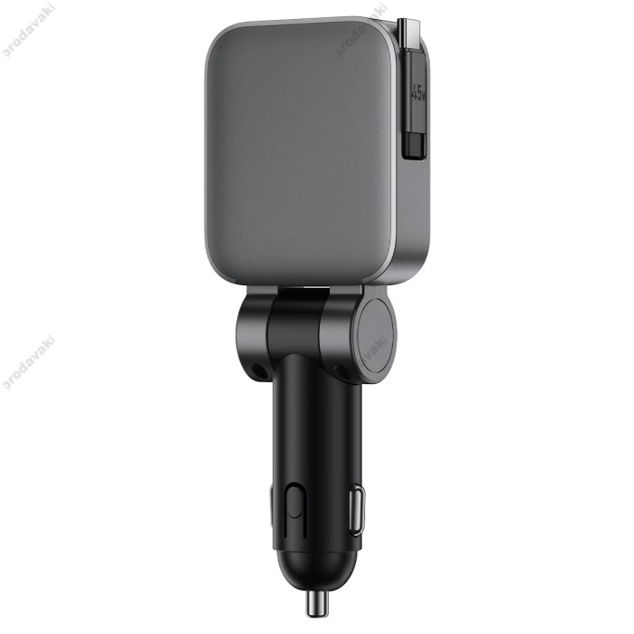 Автомобільний зарядний пристрій ACEFAST B26 car charger with telescopic cable 3A 60W Black