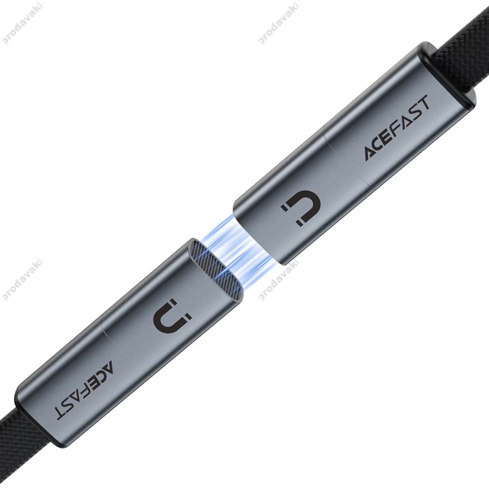 Кабель ACEFAST C27-04 magnetic charging data cable Type-C to Type-C 60W 3A 1.2m Black