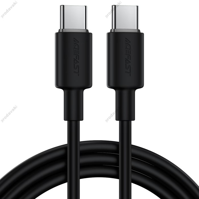 Кабель ACEFAST C29-03 silicone fast charging data cable Type-C to Type-C 240W 5A 2m Black