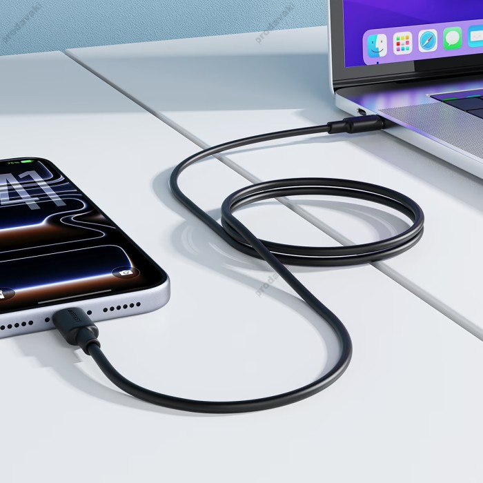 Кабель ACEFAST C29-03 silicone fast charging data cable Type-C to Type-C 240W 5A 2m Black