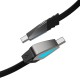 Кабель ACEFAST C30-03 silicone fast charging data cable Type-C to Type-C 240W 5A 1.6m Black