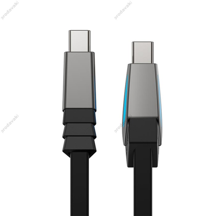 Кабель ACEFAST C30-03 silicone fast charging data cable Type-C to Type-C 240W 5A 1.6m Black