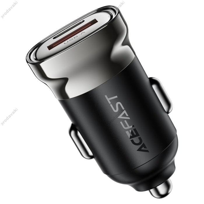 Автомобільний зарядний пристрій ACEFAST B19 PD dual port 3A 30W Grey