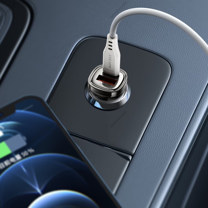 Автомобільний зарядний пристрій ACEFAST B20 PD dual port 3A 45W Grey