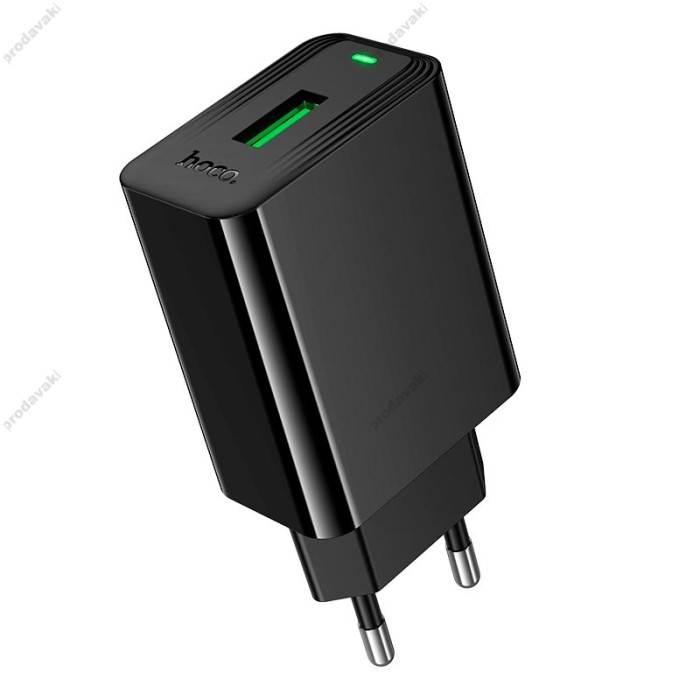Мережевий зарядний пристрій Hoco CS92A Leader single port charger Type-C cable 18W Black