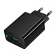Мережевий зарядний пристрій Hoco CS92A Leader single port charger Type-C cable 18W Black