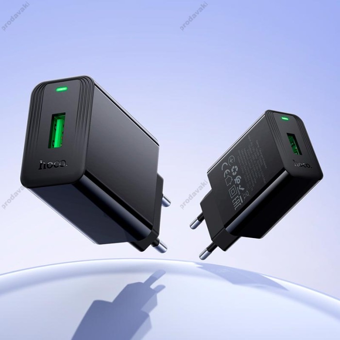 Мережевий зарядний пристрій Hoco CS92A Leader single port charger Type-C cable 18W Black