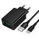 Мережевий зарядний пристрій Hoco CS92A Leader single port charger Type-C cable 18W Black