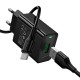 Мережевий зарядний пристрій Hoco CS92A Leader single port charger Type-C cable 18W Black