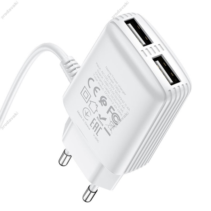 Мережевий зарядний пристрій HOCO C82A Real power 12W White
